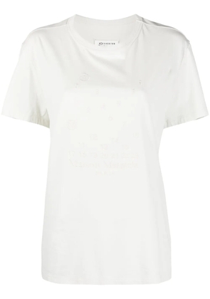 Maison Margiela Numbers-embroidered cotton T-shirt - White