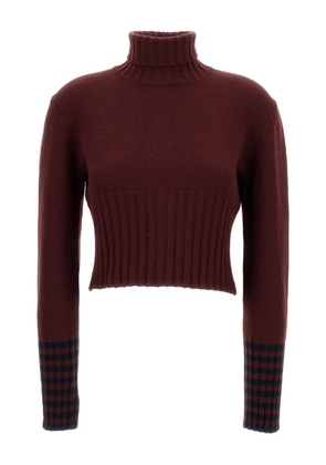 Plan C roll-neck cropped sweater - Red