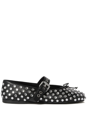 Miu Miu studded leather ballerina shoes - Black