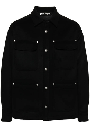 Palm Angels pocket-detail fleece overshirt - Black