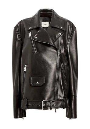 KHAITE Hansel belted leather jacket - Black