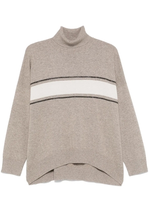 Brunello Cucinelli stripe-detailing sweater - Grey