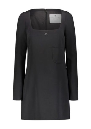Courrèges long-sleeve crepe dress - Black