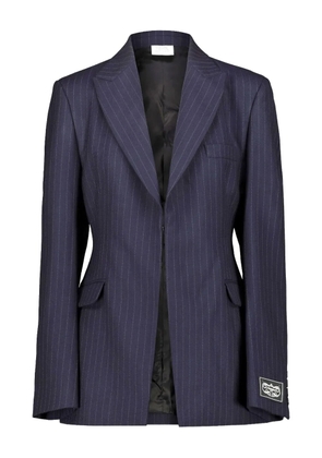 VETEMENTS pinstriped hourglass jacket - Blue