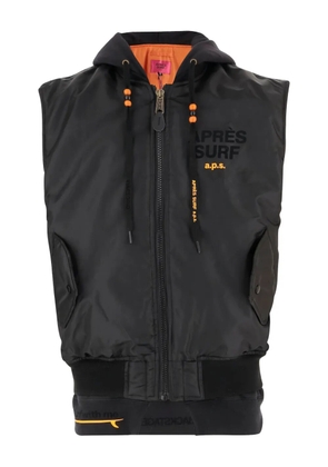 Après Surf logo-detail hooded gilet - Black