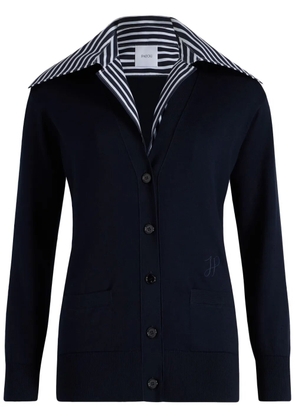 Patou Trompe l'Oeil cotton cardigan - Blue