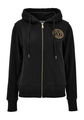 Versace Jeans Couture logo-patch zip-up hoodie - Black