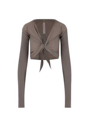 Rick Owens tie-fastening cropped top - Neutrals