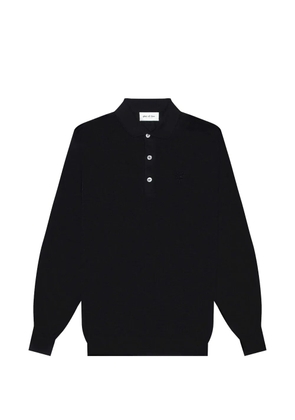 PLACE OF ËLMS long-sleeve logo-embroidered polo shirt - Black