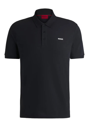 HUGO logo-print polo shirt - Black