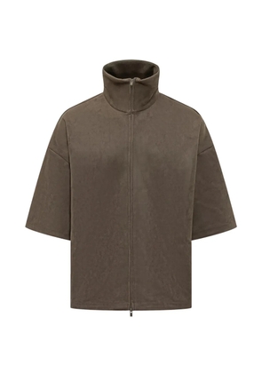 FEAR OF GOD ESSENTIALS short-sleeve zip jacket - Brown