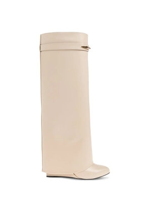 Givenchy shark lock leather boots - Neutrals