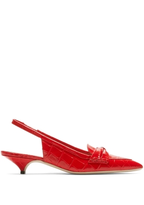 Nº21 30mm bow slingback pumps - Red