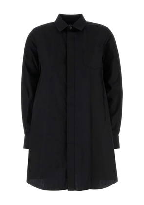 sacai poplin shirt dress - Black
