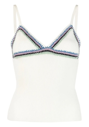 Chloé v-neck fine-knit top - White