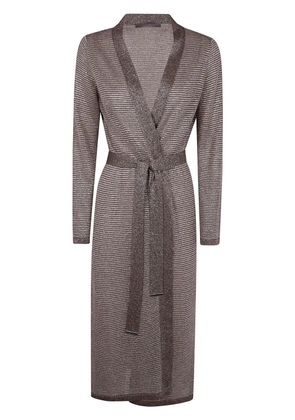 D.Exterior striped cardigan - Brown