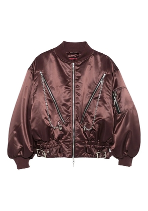 Chopova Lowena chain-embellished bomber jacket - Brown