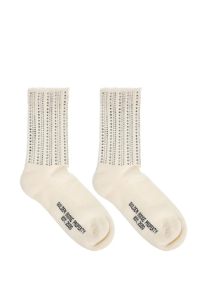 Golden Goose rhinestone-embellished frayed socks - Neutrals