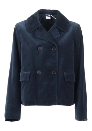 ASPESI double-breasted velvet-texture jacket - Blue