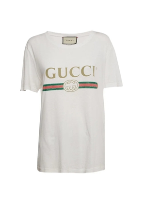 Gucci Pre-Owned GG-print cotton T-shirt - White