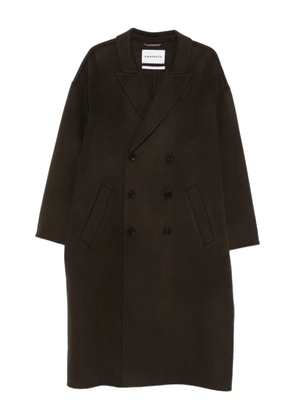 AMARANTO wool blend double-breasted coat - Brown