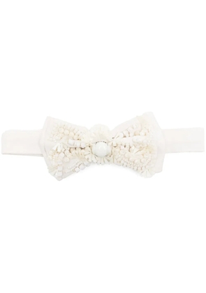 Biyan bead-detailing silk bow tie - Neutrals