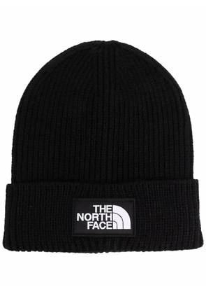 The North Face Box logo-patch ribbed beanie - Black