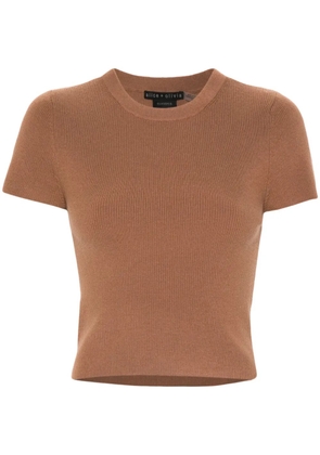 alice + olivia short-sleeve knitted top - Brown