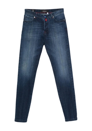 Kiton whiskering-effect jeans - Blue