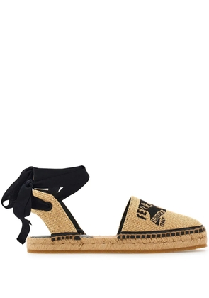 Ferragamo logo-embroidered raffia espadrilles - Neutrals