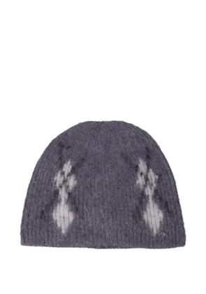 COOR argyle-pattern beanie hat - Grey
