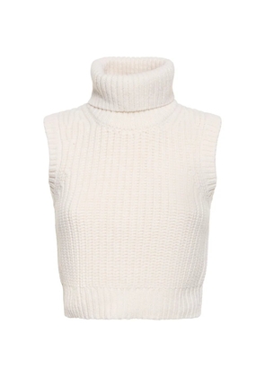 Michael Kors ribbed high-collar vest - White