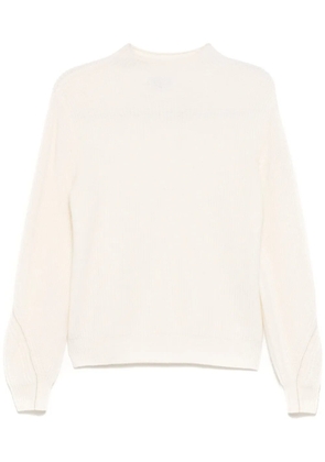 N.Peal Ribbed Funnel Neck sweater - White