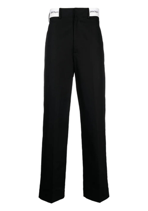 Palm Angels logo-waistband chino trousers - Black