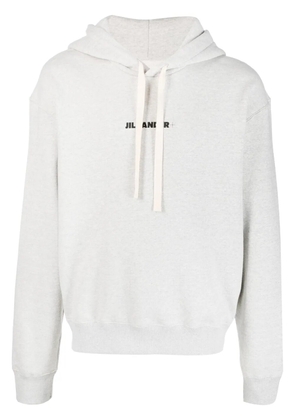 Jil Sander logo-print cotton hoodie - Grey