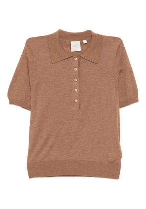 Varley Toni fine knit polo - Brown
