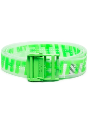 Off-White neon green industrial logo rubber belt