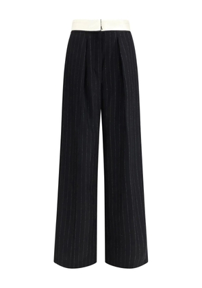 Forte Forte pinstripe waistband trousers - Black