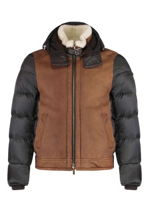 Moorer leather-paneled puffer jacket - Black