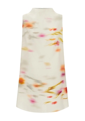 Ferragamo Blossom-print mini dress - White
