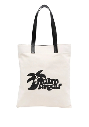 Palm Angels logo-print canvas tote bag - Neutrals