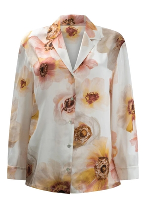 SLEEP NO MORE floral-print silk shirt - Neutrals