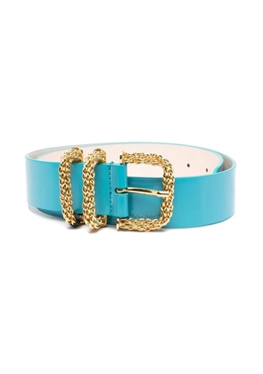BY FAR Katina leather buckle belt - Blue
