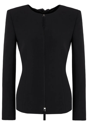 Giorgio Armani bow-detail zipped jacket - Black