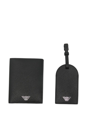 Emporio Armani logo-detail passport holder - Black
