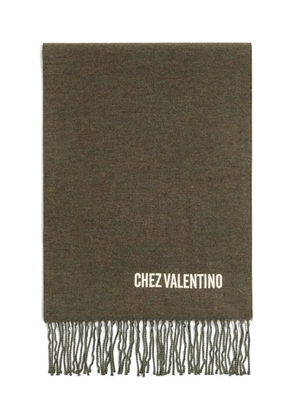 Valentino Garavani Chez-embroidery fringed scarf - Green