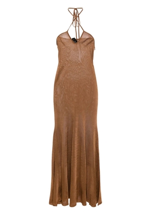 TOM FORD halterneck flared maxi dress - Brown
