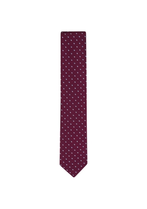 Eton geometric-pattern silk tie - Red