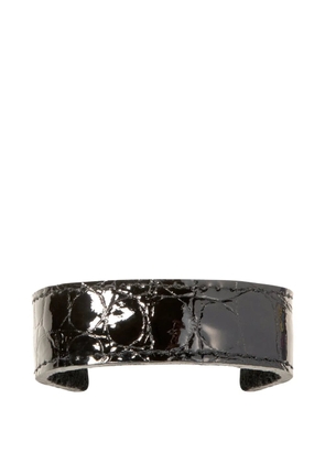 Jennifer Behr leather-embossed mini pony wrap - Black