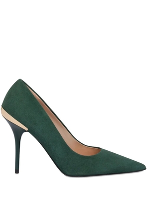 Love Moschino metallic-trim suede pumps - Green